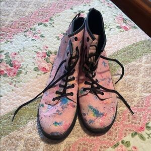 Dr. Martens Pastel Pink and Blue Splash Boots